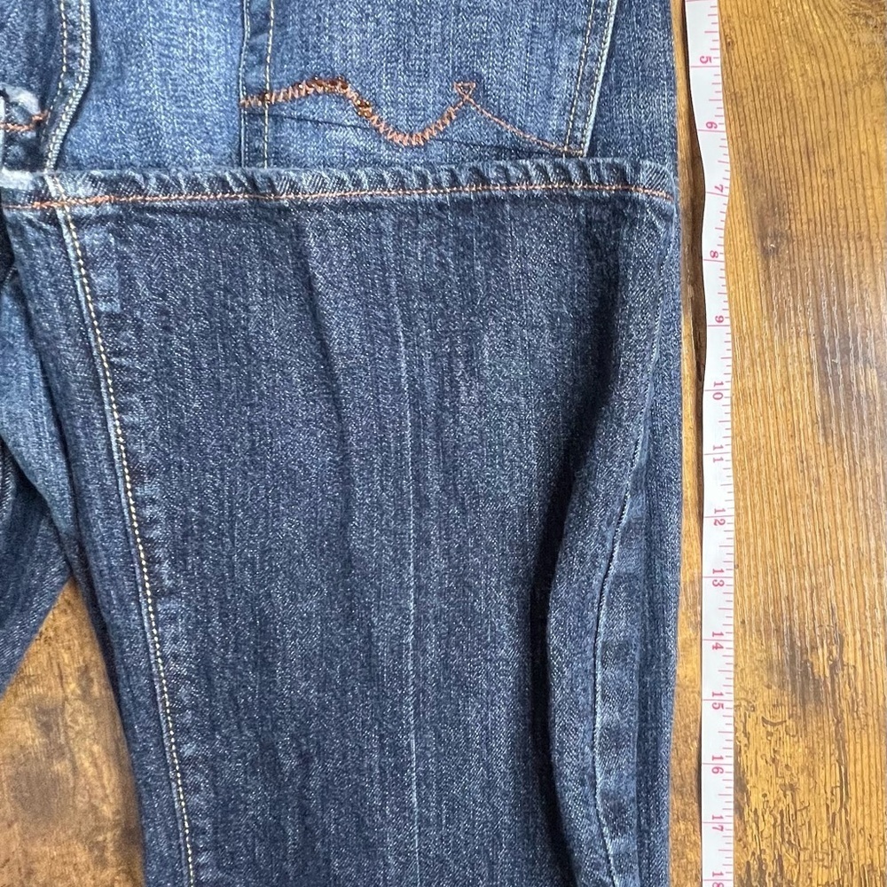Seven, For All Mankind, SZ 30, blue jeans with amber jeweled signature pockets. - Picture 8 of 11